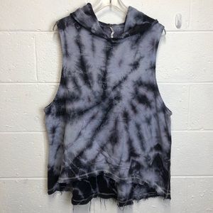 Free People Sleeveless Hoodie - Tie-dyed